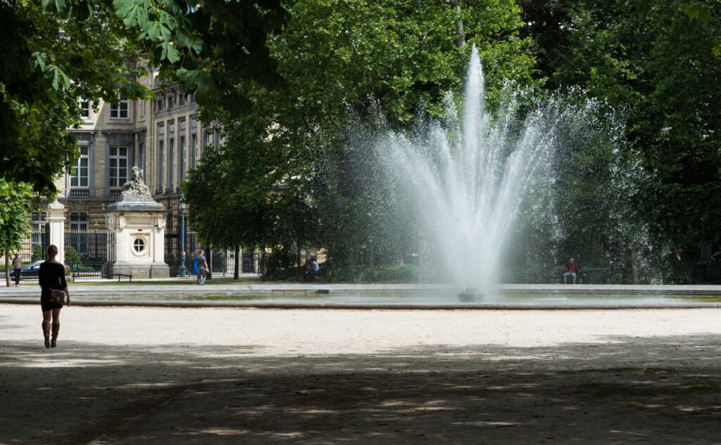 Brussels Old Town - Belgium -View over the fountain at the Parc