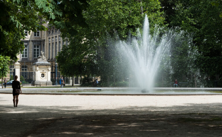 Brussels Old Town - Belgium -View over the fountain at the Parc